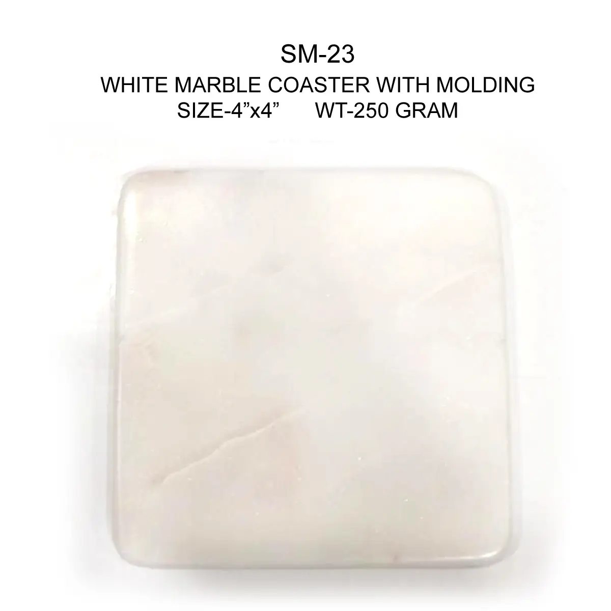 WHITE MARBLE COASTER WITH MOLDING